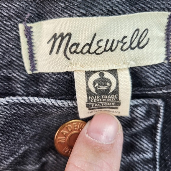 Madewell Low-Slung Baggy Jeans Womens 27 Gray Wide Leg Denim Button Fly - Picture 4 of 8